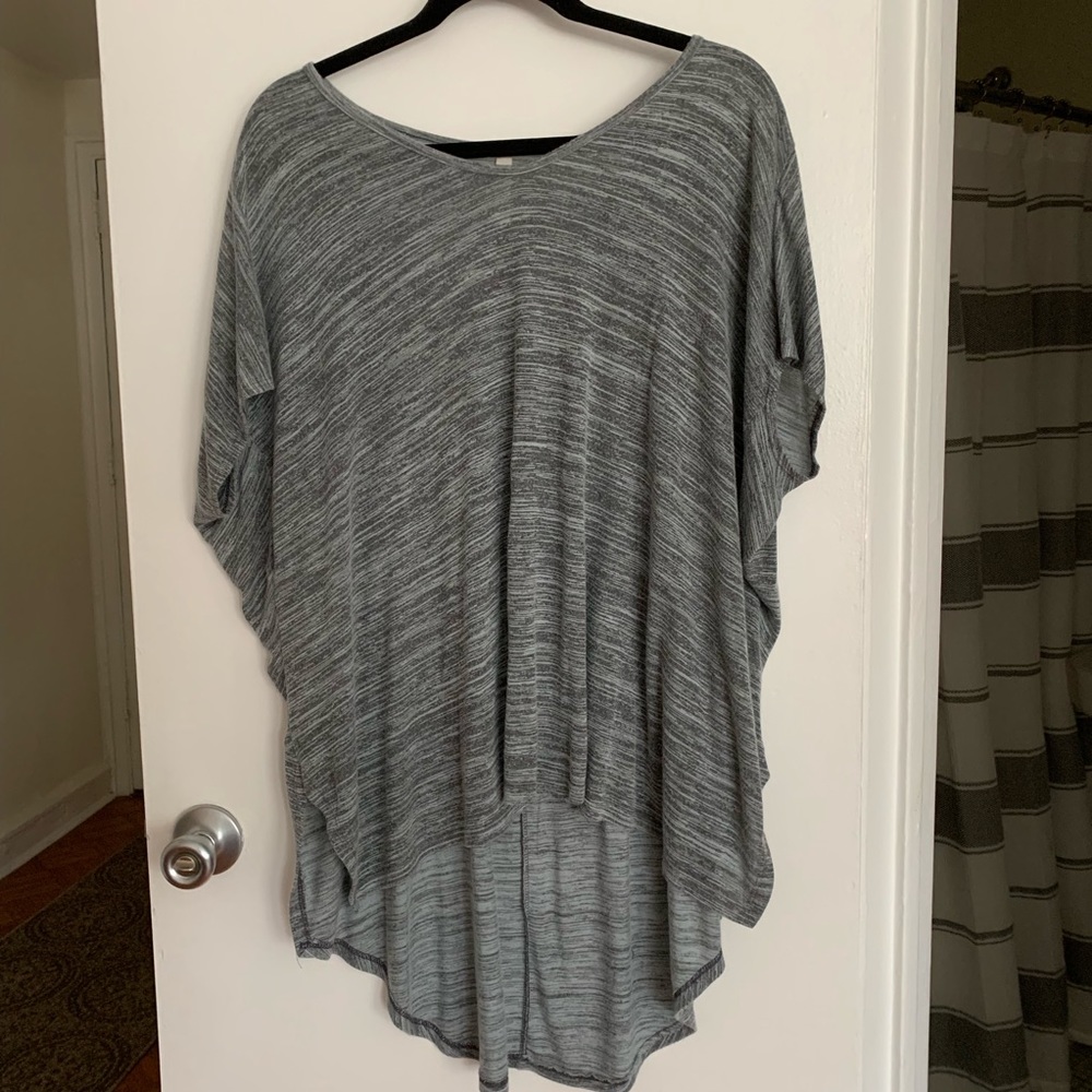 Heathered High Low Grey Top